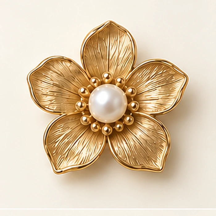 Botanical pearl brooch collection